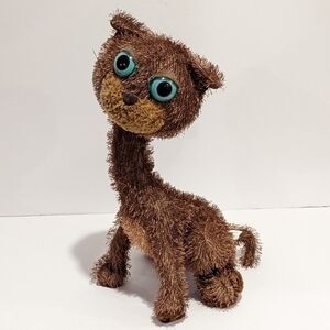 CARLTON Cards twisted whiskers brown cat plush 13”